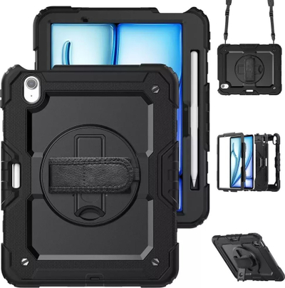 Mbrojtëse tableti Tech-protect SOLID360 për iPad Air 11\" 6 2024, me xham mbrojtës, e zezë