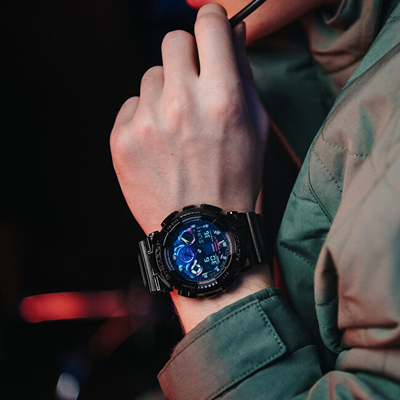 Orë për meshkuj Casio The G/G-SHOCK GA-100RGB-1AER (411), e zezë