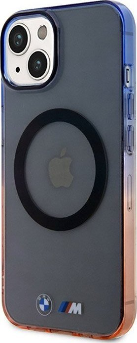 Këllëf telefoni BMW Gradient Bumper MagSafe për iPhone 14 Plus, polikarbonat dhe TPU, gri