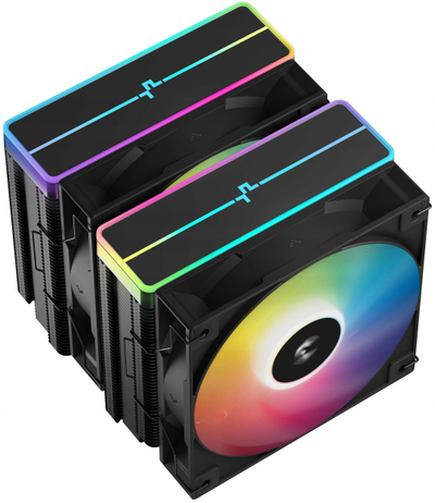 Ftohës CPU DeepCool AG620 Black ARGB V2, kulle dyfishtë, ARGB, i zi