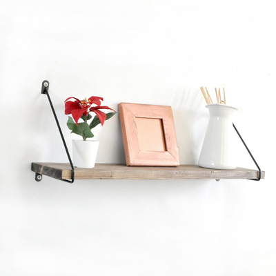 Raft muri metal + dru 60×14×20 cm,"HM8963.01", zezë