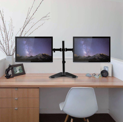 Mbajtëse tavoline për monitor Techly ICA-LCD-2524, për 2 ekrane 13-32", me qëndrim, e zezë