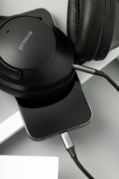 Kabllo audio Proove SoundMesh Type-C në 3.5mm(AUX), 1m, gri