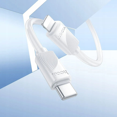 Kabllo Hoco X114 USB C në Lightning, 27W PD, 1m, e bardhë