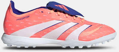 Këpucë futbolli Adidas Predator League me kapak lidhësesh, për bar sintetik, me jastëk Lightstrike, portokalli
