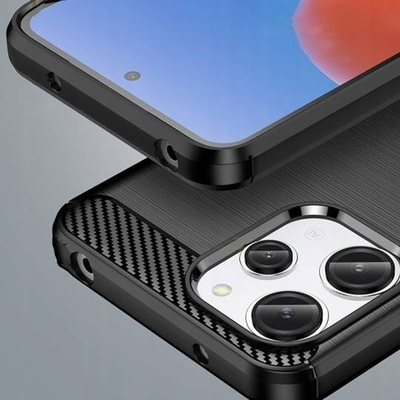Mbështjellës telefoni Tech-Protect TPUCarbon për Xiaomi Redmi 12, TPU, efekt karboni, i zi
