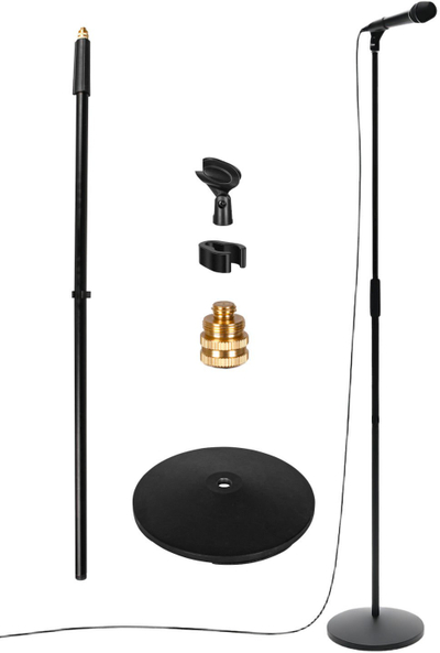 Stativ mikrofoni Mozos SM808, lartësi 99-180 cm, metalik, i zi