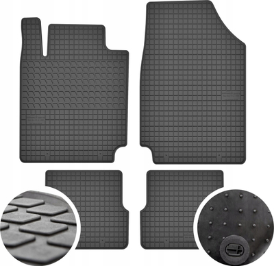 Tapete gome për makinë Nissan Micra K12, set 4 copë, 2003-2010, të zeza