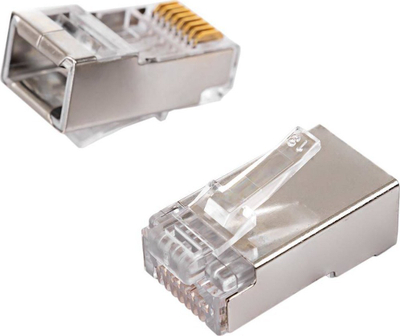 Fishe rrjeti RJ45 Spacetronik PT-RJ456FT-11, Cat6 FTP, set 100 copë, metalik