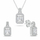 Set bizhuteri për femra Brilio Silver SET262W, vathë + qafore, i argjendtë