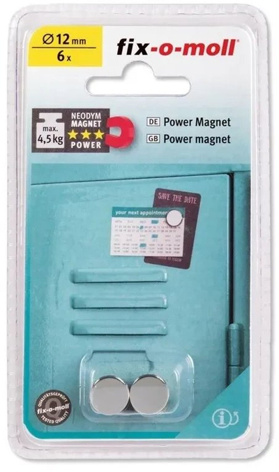 Set magnetësh disk neodymium Magnet Disc, 12x3mm, 6 copë, argjend