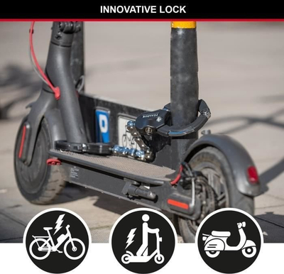 Dry biçiklete Master Lock Street Cuff 8290EURDPRO, me çelës, 55 cm, i zi