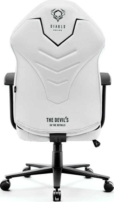 Kомпјутерска гејминг столица Diablo Chairs X-Gamer Snow White, ергономска, со потпирачи за раце, црно-бела