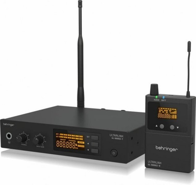 Sistem monitorimi Behringer UL 1000G2 IEM, wireless UHF, me kufje in ear, i zi