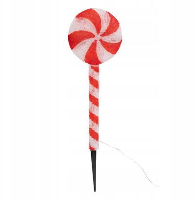 Dekor solar për Krishtlindje F-R Candy Cane 208823, LED, 8 programe, i bardh e i kuq