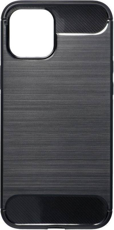 Mbulesë telefoni Forcell CARBON për iPhone 12 Pro Max, gomë e fortë, e zezë