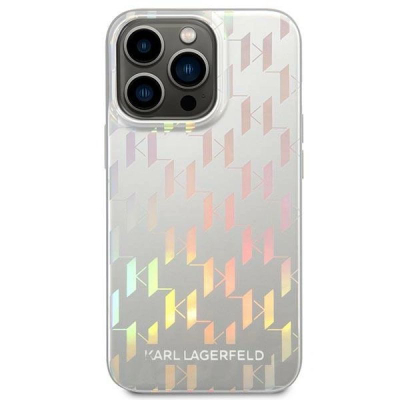 Kapak telefoni Karl Lagerfeld për iPhone 14 Pro 6.1", plastik, argjend