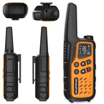 Set radiolidhjesh Baofeng BF-25E PMR, 2 copa, VOX, portokalli