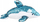 Lodër pelushi Smily Play Plush Mascot Delfin, madhësi e madhe, me shkëlqim, blu argjendtë