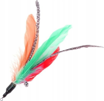 Lodër për mace Ebi Bird Feather, shkop loje 40 cm, me pupla shumëngjyrëshe