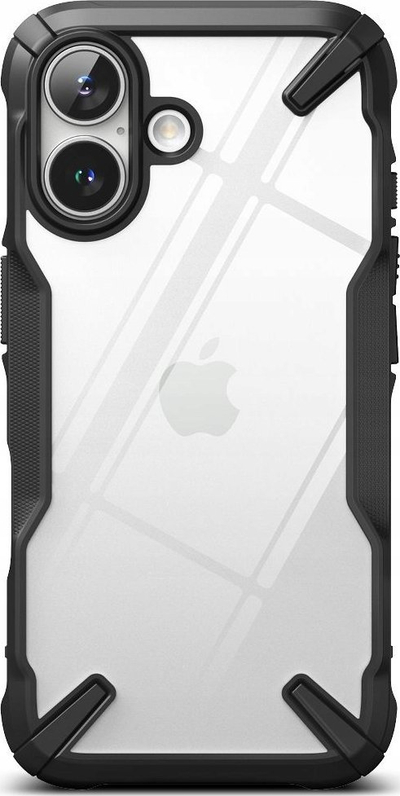 Mbulesë telefoni Ringke Fusion X për iPhone 16, material TPU PC, e tejdukshme, me kornizë të zezë