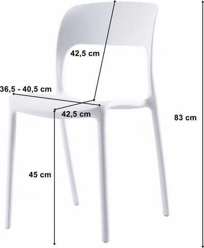 Karrige HURTMEBLOWY Leobert Ipos, plastike, lartësia e uljes 45 cm, e bardhë