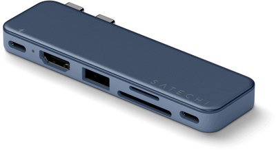 Hub USB-C Satechi Snap Hub ST-HUSNB, HDMI 4K, lexues SD, PD 45W, indigo
