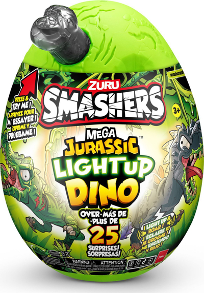 Lodër dinozaur Zuru Smashers Mega Jurassic Light Up Dino, me dritë, me 26 surpriza, jeshile