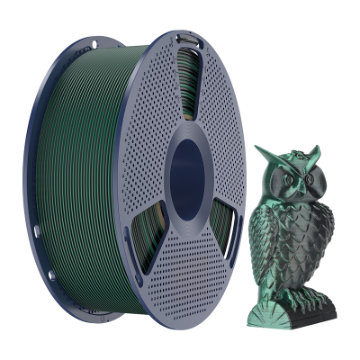 Filament 3D SUNLU SILK PLA+, 1.75mm, 1kg, dual ngjyra e zezë jeshile