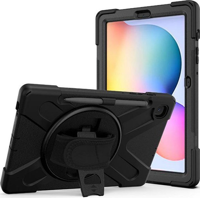 Këllëf tableti eSTUFF Defender për Samsung Galaxy Tab S6 Lite, me mbrojtëse ekrani, ngjyrë e zezë