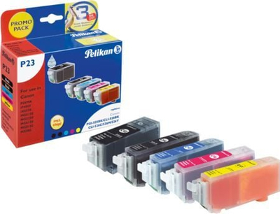 Kartrix boje Pelikan P23, set 5 copë, PGI CLI, shumëngjyrëshe