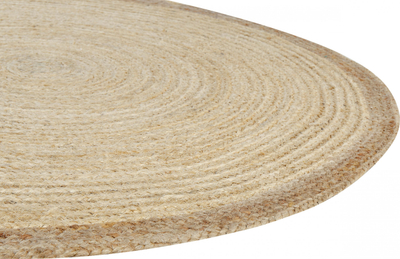 Tapet jute MENEMEN, rrumbullak, 120 cm, bezhë e çelët