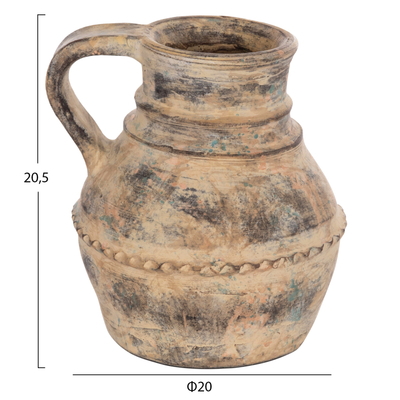 Vazo dekorative tavoline VERMO HM4397, terrakote, 20x20.5cm, krem