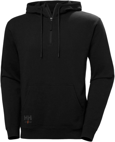 Bluzë me kapuç Helly Hansen Essential 1/4 Zip, pambuk 100%, XXL, e zezë