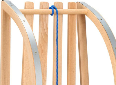 Sled druri Springos Classic, 90cm, me litar tërheqës, natyral