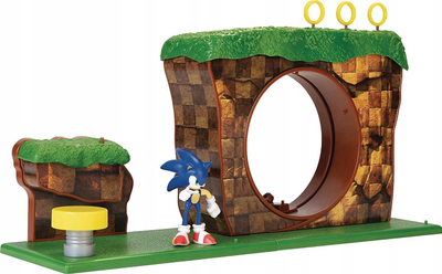 Set loje Sonic the Hedgehog Green Hill Zone JAKKS, figurë 6 cm, 10 pjesë, multikolor