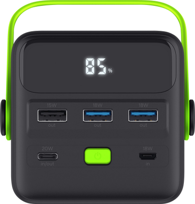 Powerbank Trust Redoh XXL, ekran, dalje USB dhe USB C, i zi