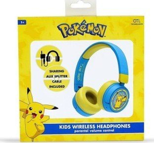 Kufje wireless për kalamaj OTL Technologies Pokemon Pikachu PK0980, me ndarës audio, blu