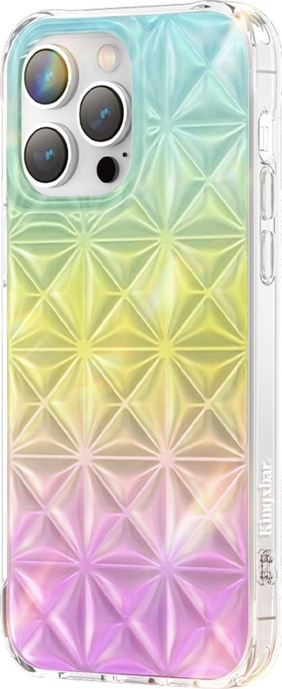 Mbulesë telefoni Kingxbar Miya Series për iPhone 14, dizajn rainbow, shumëngjyrëshe