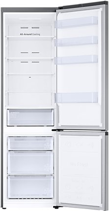 Самостоен фрижидер Samsung RB38C600DSA ECOFLEX AI SpaceMax, 276L + 114L, Класа D, сребрен