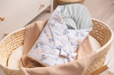 Mbështjellëse kadife për bebe Sensillo Velvet Flock In The Clouds, 75x75 cm, gri