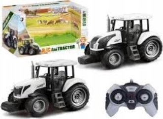 Lodër traktor me telekomandë LeanToys RC 2.4G, me zë, i bardhë