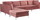 Divan këndor Beliani EVJA, modular me ottoman, 4 vende, rozë