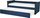 Krevat trundle Beliani Libourne, 90 x 200 cm, tekstil, blu navy