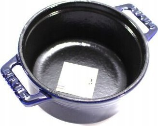 Tenxhere gize Staub Round Cocotte, 24cm, 3.8L, blu e errët