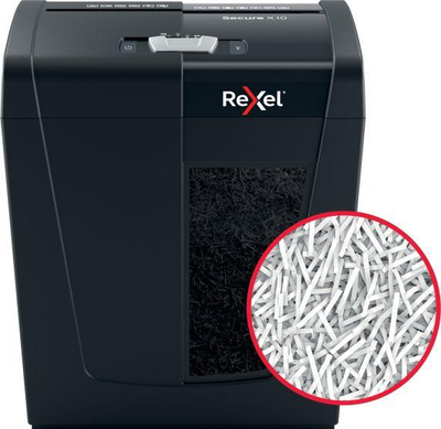 Grirëse letrash Rexel Secure X10, P-4, e zezë