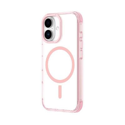 Маска за телефон Amazingthing Omni Mag Case за iPhone 16, проѕирна, со MagSafe, темно розова