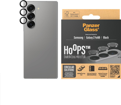 Mbrojtës kamerë PanzerGlass Hoops për Galaxy Z Fold 6, xham i temperuar, kornizë alumini, i zi
