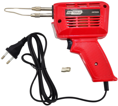 Pajisje hekur saldimi pistolete AWTOOLS AW13209, 150W, me kuti, e kuqe