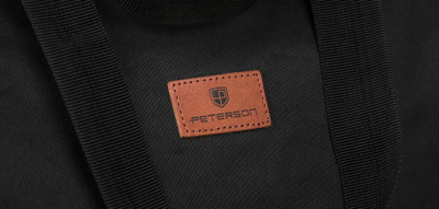 Çantë shopper Peterson Spacious XXL, poliester, me rrip shpatulle, e zezë